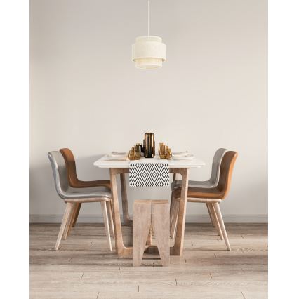 Κρεμαστό φωτιστικό με καλώδιο BOHO 1xE27/60W/230V Ø 20 εκ. εκρού/γιούτα