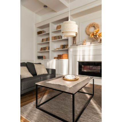 Κρεμαστό φωτιστικό με καλώδιο BOHO, 1xE27/60W/230V, διάμ. 20 εκ., σε λευκό χρώμα