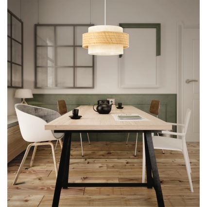 Κρεμαστό φωτιστικό με καλώδιο BOHO 1xE27/60W/230V, διάμ. 40 εκ., τζούτα/εκρού