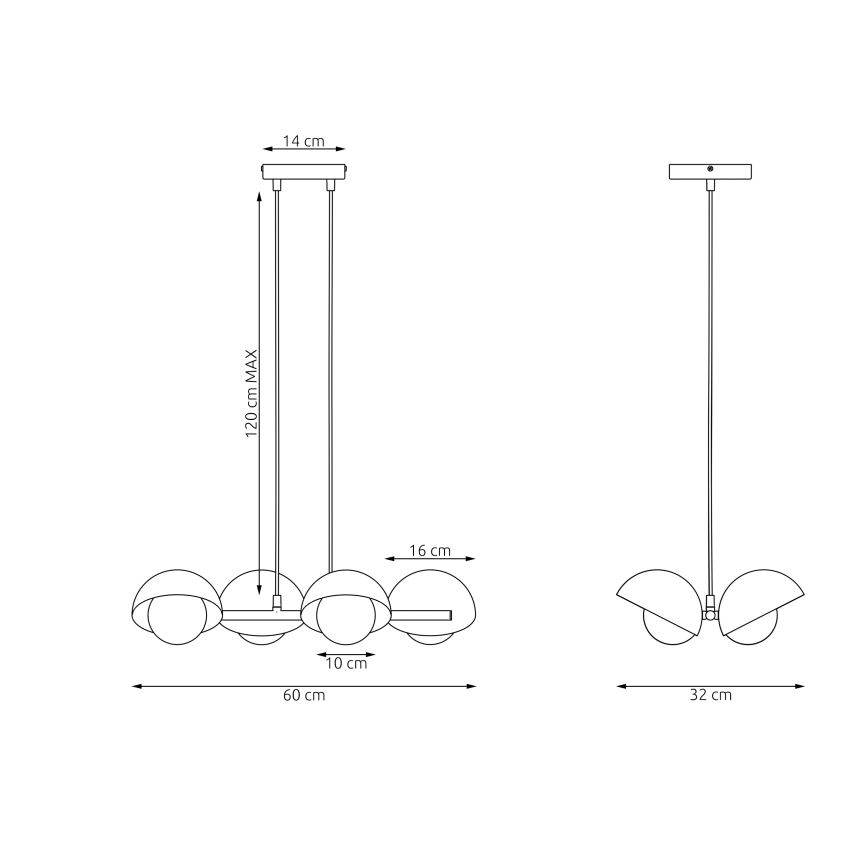 Κρεμαστό φωτιστικό με καλώδιο BOOM 4xG9/8W/230V μπεζ