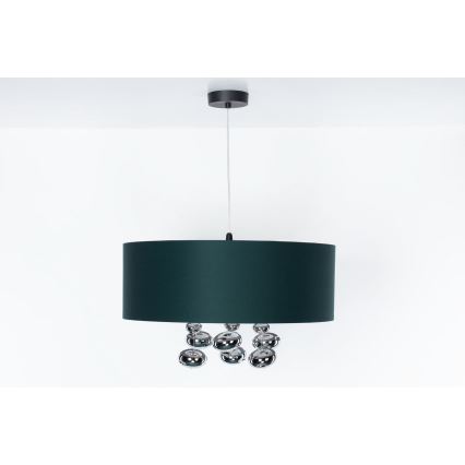 Κρεμαστό φωτιστικό με καλώδιο BUBBLE 1xE27/60W/230V Ø 40 cm πράσινο