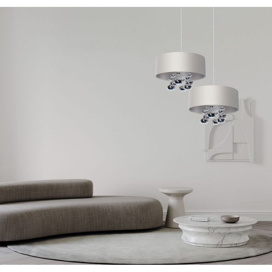 Κρεμαστό φωτιστικό με καλώδιο BUBBLE 1xE27/60W/230V Ø 40 εκ. λευκό