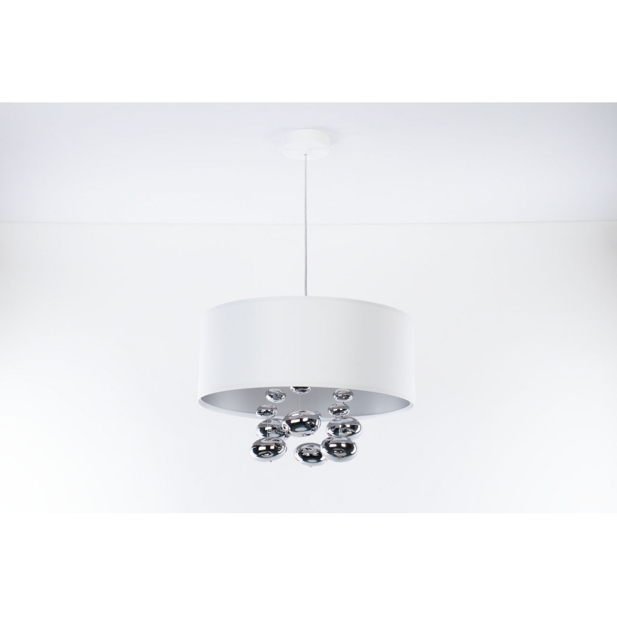 Κρεμαστό φωτιστικό με καλώδιο BUBBLE 1xE27/60W/230V Ø 40 εκ. λευκό
