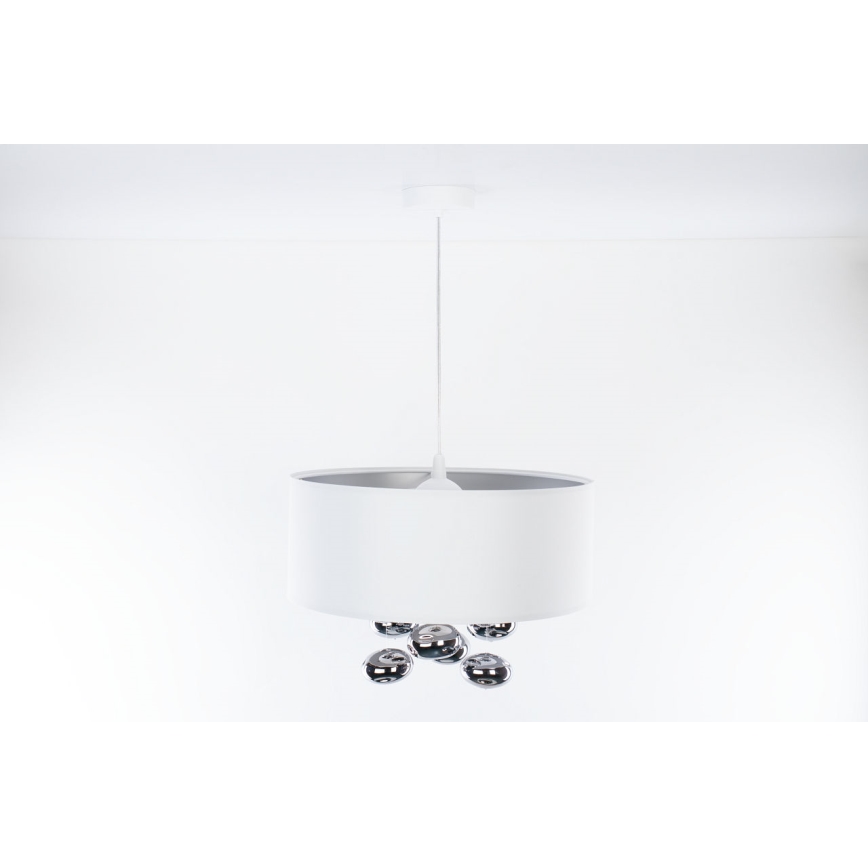 Κρεμαστό φωτιστικό με καλώδιο BUBBLE 1xE27/60W/230V Ø 40 εκ. λευκό