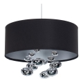 Κρεμαστό φωτιστικό με καλώδιο BUBBLE 1xE27/60W/230V διάμ. 50 εκ. μαύρο