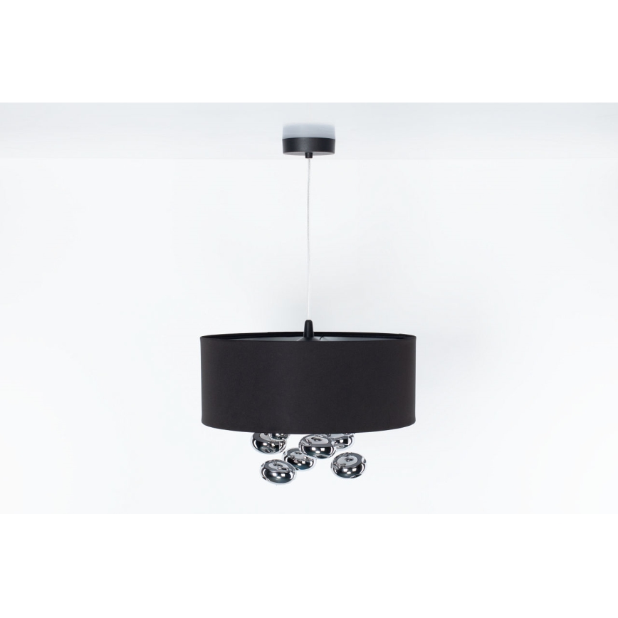 Κρεμαστό φωτιστικό με καλώδιο BUBBLE 1xE27/60W/230V διάμ. 50 εκ. μαύρο