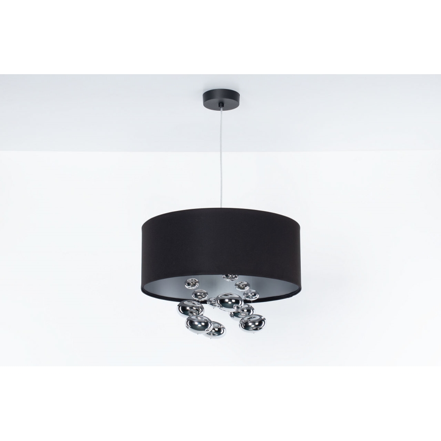 Κρεμαστό φωτιστικό με καλώδιο BUBBLE 1xE27/60W/230V, διάμετρος 40 εκ., μαύρο