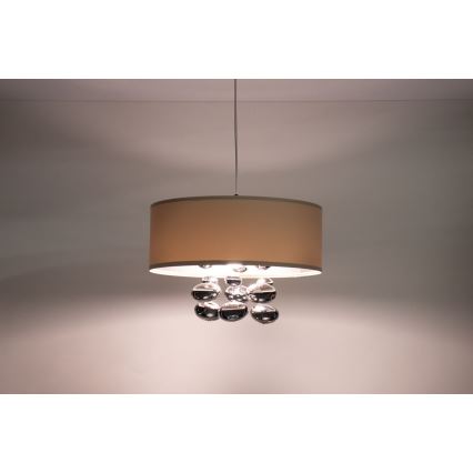 Κρεμαστό φωτιστικό με καλώδιο BUBBLE 1xE27/60W/230V, διάμετρος 50 εκ., μπεζ