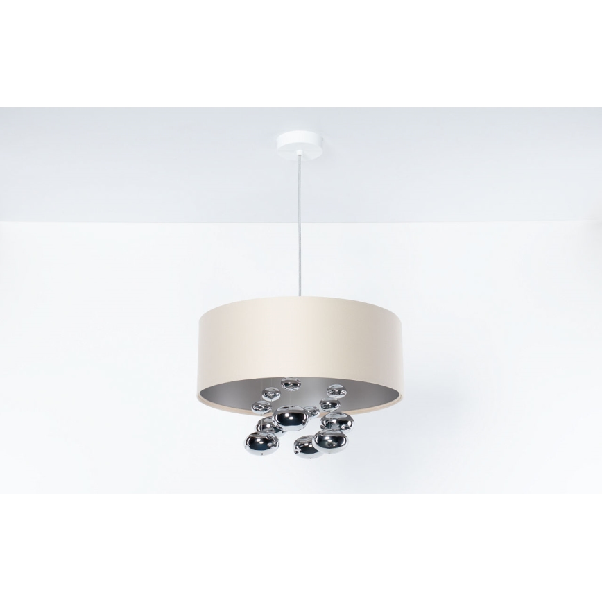 Κρεμαστό φωτιστικό με καλώδιο BUBBLE 1xE27/60W/230V, διάμετρος 50 εκ., μπεζ