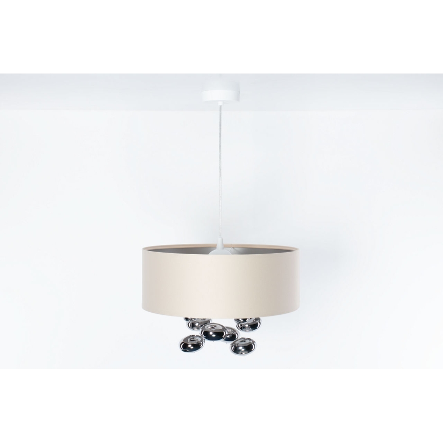 Κρεμαστό φωτιστικό με καλώδιο BUBBLE 1xE27/60W/230V, διάμετρος 50 εκ., μπεζ