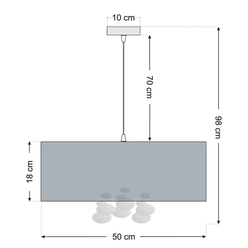 Κρεμαστό φωτιστικό με καλώδιο BUBBLE 1xE27/60W/230V, διάμετρος 50 εκ., μπεζ