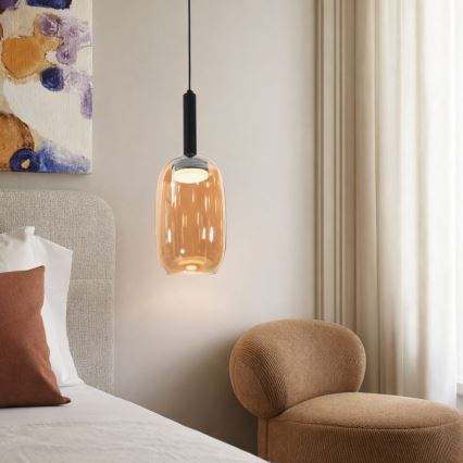 Κρεμαστό φωτιστικό με καλώδιο BUENO 1xGX53/9W/230V, Ø 15 cm, καπνιστό καφέ