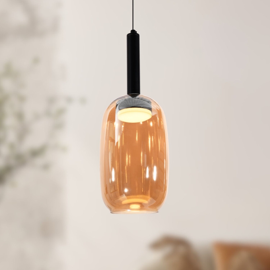 Κρεμαστό φωτιστικό με καλώδιο BUENO 1xGX53/9W/230V, Ø 15 cm, καπνιστό καφέ