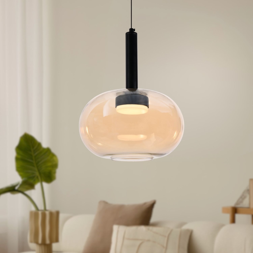 Κρεμαστό φωτιστικό με καλώδιο BUENO, 1xGX53/9W/230V, διάμ. 25 εκ., καπνιστό μπεζ