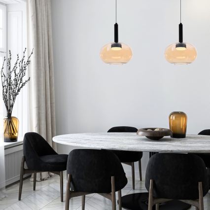 Κρεμαστό φωτιστικό με καλώδιο BUENO, 1xGX53/9W/230V, διάμ. 25 εκ., καπνιστό μπεζ