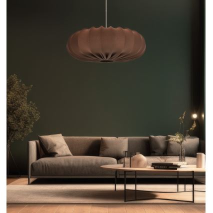 Κρεμαστό φωτιστικό με καλώδιο CAFEE 1xE27/40W/230V Ø 66 εκ. καφέ