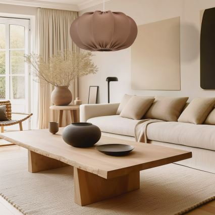 Κρεμαστό φωτιστικό με καλώδιο CAFEE 1xE27/40W/230V διάμ. 52 cm καφέ