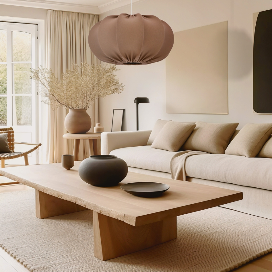 Κρεμαστό φωτιστικό με καλώδιο CAFEE 1xE27/40W/230V διάμ. 52 cm καφέ