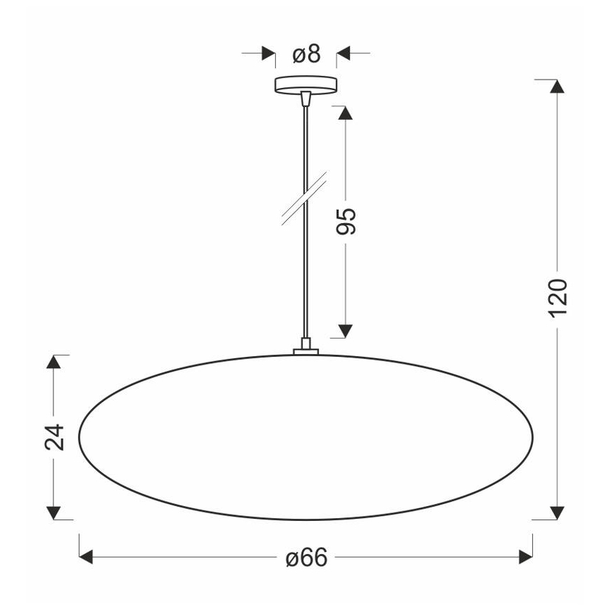 Κρεμαστό φωτιστικό με καλώδιο CAFEE 1xE27/40W/230V, διάμ. 66 εκ., λευκό