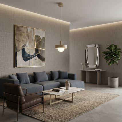 Κρεμαστό φωτιστικό με καλώδιο CANAN 1xE27/15W/230V, διάμ. 29 cm, μπεζ