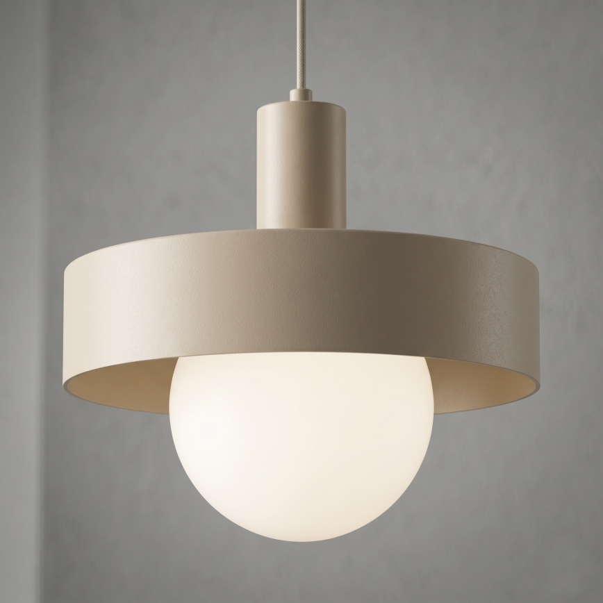Κρεμαστό φωτιστικό με καλώδιο CANAN 1xE27/15W/230V, διάμ. 29 cm, μπεζ
