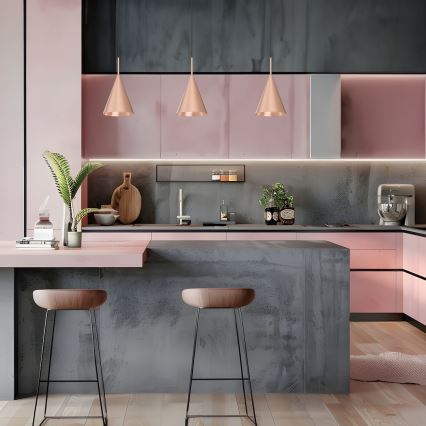 Κρεμαστό φωτιστικό με καλώδιο CAPITAL 1xGX53/15W/230V Ø 17 cm ροζ χρυσό