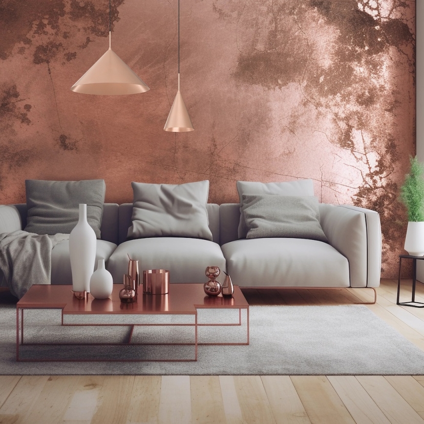 Κρεμαστό φωτιστικό με καλώδιο CAPITAL 1xGX53/15W/230V διάμ. 46 εκ. ροζ χρυσό