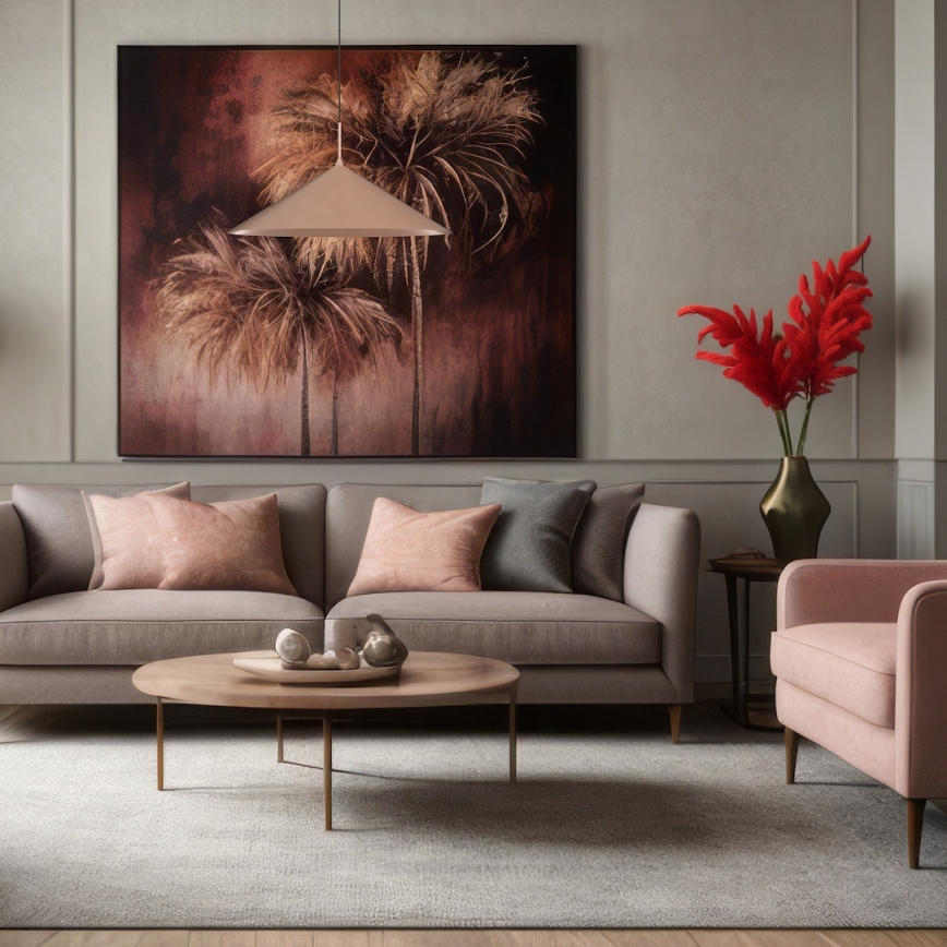 Κρεμαστό φωτιστικό με καλώδιο CAPITAL 1xGX53/15W/230V διάμ. 60 cm ροζ χρυσό