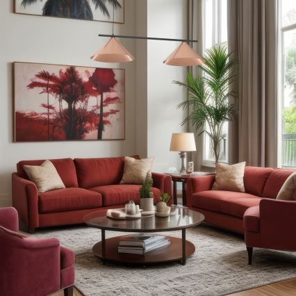 Κρεμαστό φωτιστικό με καλώδιο CAPITAL 2xGX53/15W/230V ροζ χρυσό