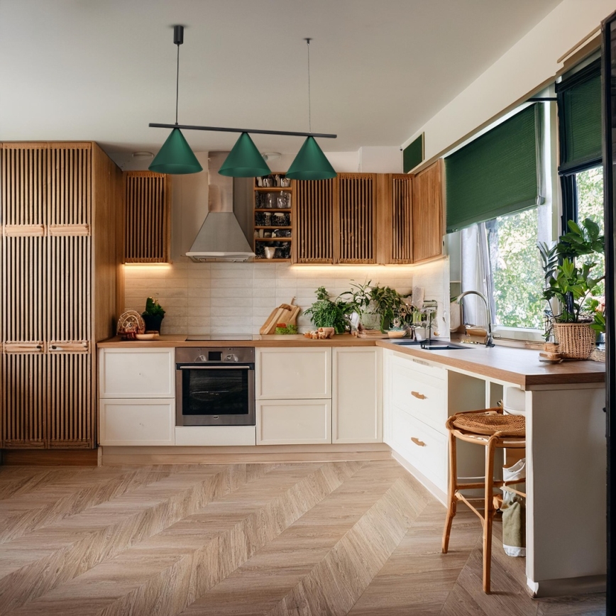 Κρεμαστό φωτιστικό με καλώδιο CAPITAL 3xGX53/15W/230V πράσινο