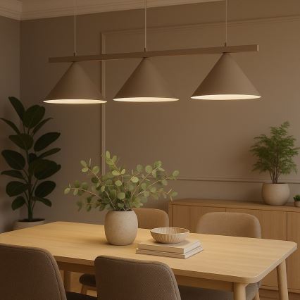 Κρεμαστό φωτιστικό με καλώδιο CAPITAL 3xGX53/15W/230V, μπεζ