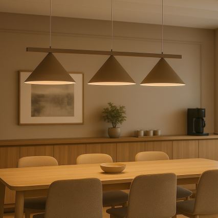 Κρεμαστό φωτιστικό με καλώδιο CAPITAL 3xGX53/15W/230V, μπεζ