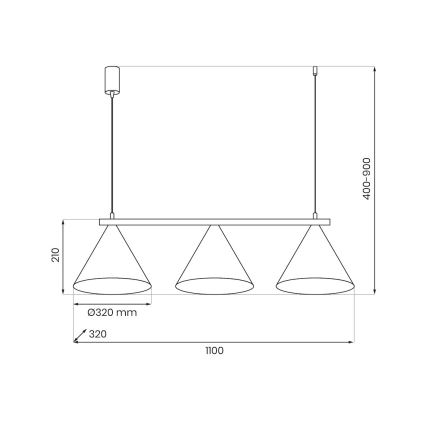 Κρεμαστό φωτιστικό με καλώδιο CAPITAL 3xGX53/15W/230V, μπεζ