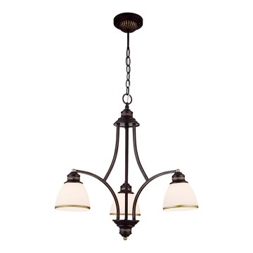 Κρεμαστό φωτιστικό με καλώδιο CLAIR 3xE27/60W/230V Ø 58 cm μπρονζέ