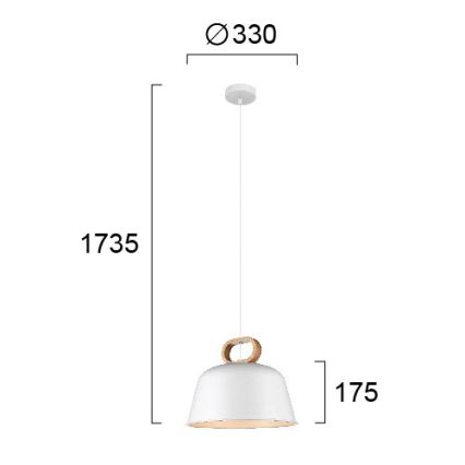 Κρεμαστό φωτιστικό με καλώδιο CLIP 1xE27/40W/230V λευκό/καφέ