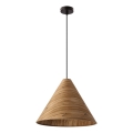 Κρεμαστό φωτιστικό με καλώδιο CONO 1xE27/40W/230V, επένδυση καπλαμά δρυός