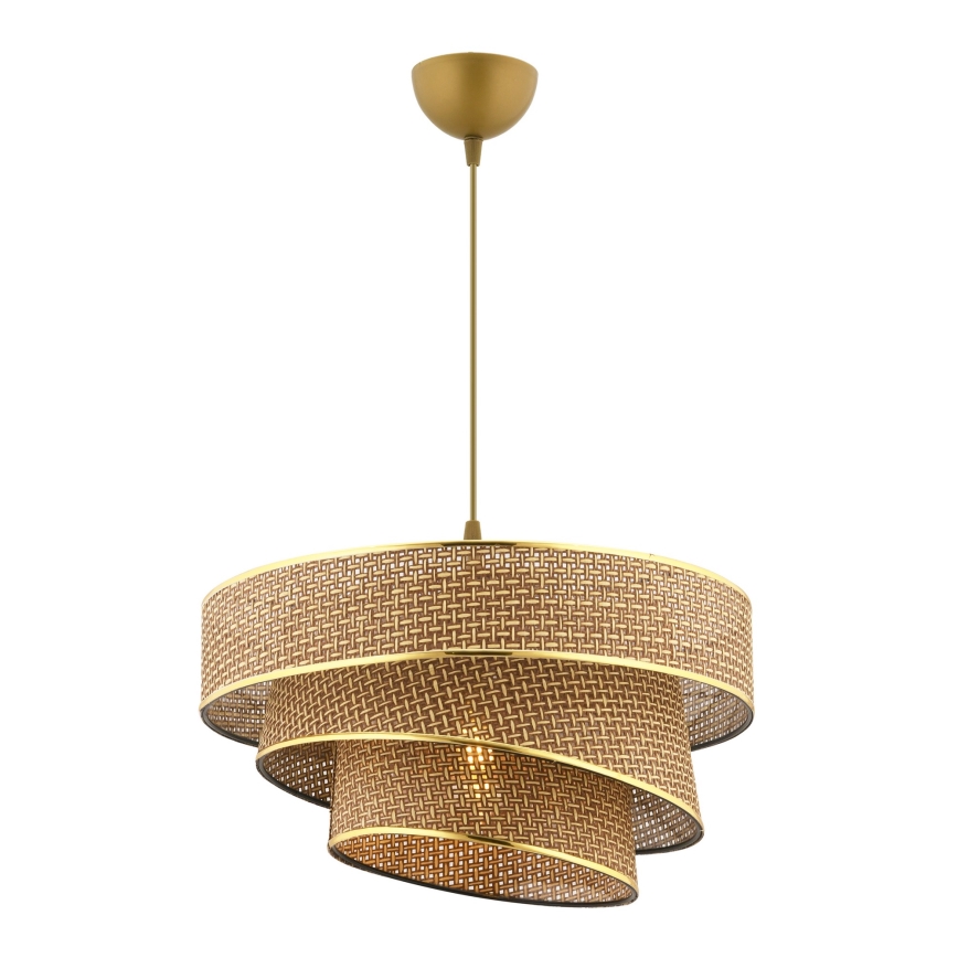 Κρεμαστό φωτιστικό με καλώδιο COUPER 1xE27/60W/230V καφέ/χρυσό