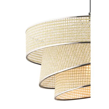 Κρεμαστό φωτιστικό με καλώδιο COUPER 1xE27/60W/230V εκρού/γυαλιστερό χρώμιο