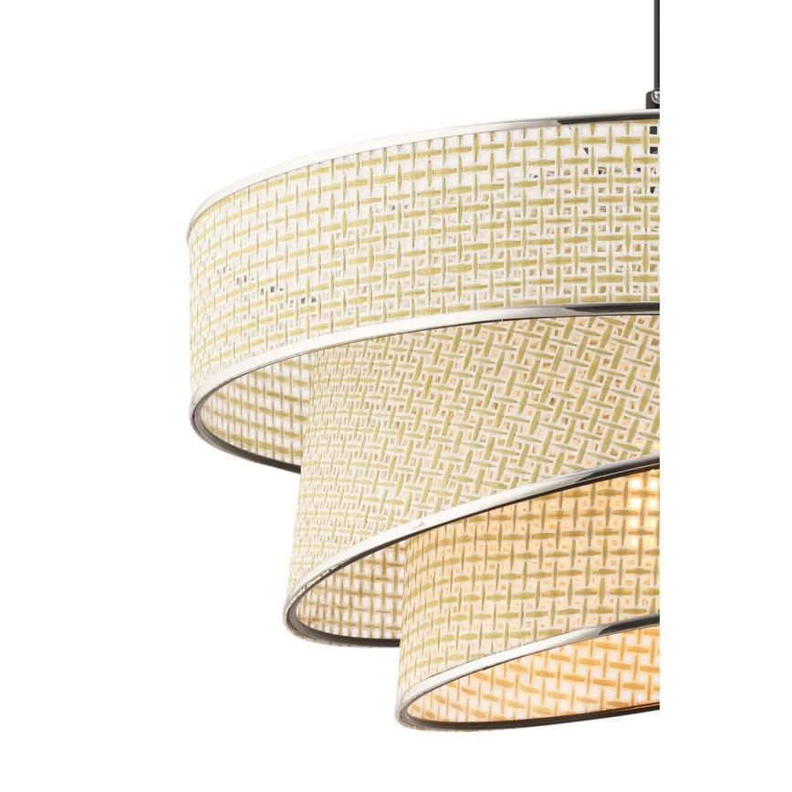 Κρεμαστό φωτιστικό με καλώδιο COUPER 1xE27/60W/230V εκρού/γυαλιστερό χρώμιο