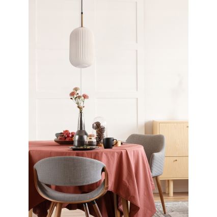 Κρεμαστό φωτιστικό με καλώδιο CRESTO 1xE27/40W/230V λευκό/χρυσό