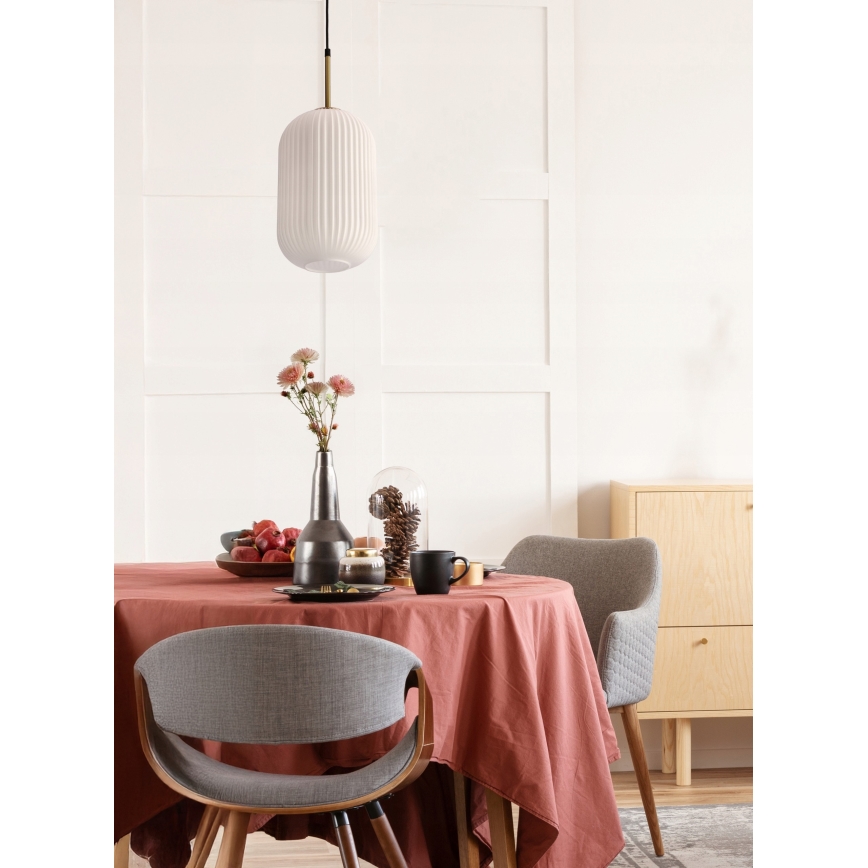 Κρεμαστό φωτιστικό με καλώδιο CRESTO 1xE27/40W/230V λευκό/χρυσό