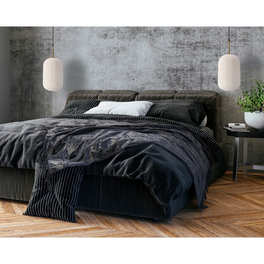 Κρεμαστό φωτιστικό με καλώδιο CRESTO 1xE27/40W/230V λευκό/χρυσό