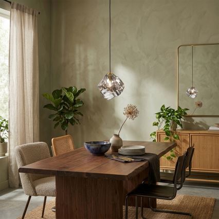 Κρεμαστό φωτιστικό με καλώδιο CRISTAL, 1xE14/15W/230V, ορείχαλκος/καπνιστό μαύρο