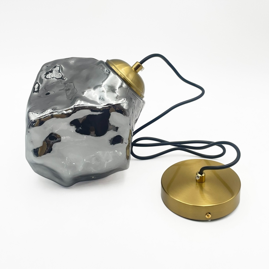 Κρεμαστό φωτιστικό με καλώδιο CRISTAL, 1xE14/15W/230V, ορείχαλκος/καπνιστό μαύρο