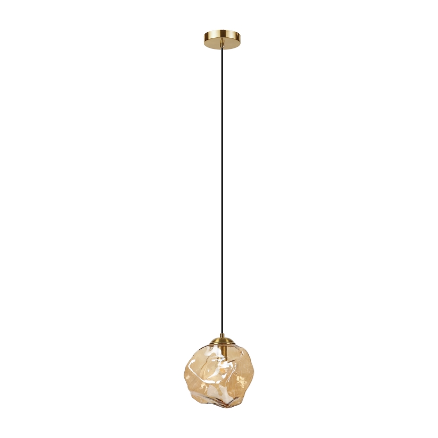 Κρεμαστό φωτιστικό με καλώδιο CRISTAL 1xE14/15W/230V ορείχαλκος/καπνιστό μπεζ