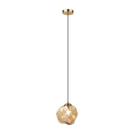 Κρεμαστό φωτιστικό με καλώδιο CRISTAL 1xE14/15W/230V ορείχαλκος/καπνιστό μπεζ