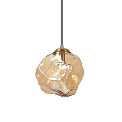 Κρεμαστό φωτιστικό με καλώδιο CRISTAL 1xE14/15W/230V ορείχαλκος/καπνιστό μπεζ