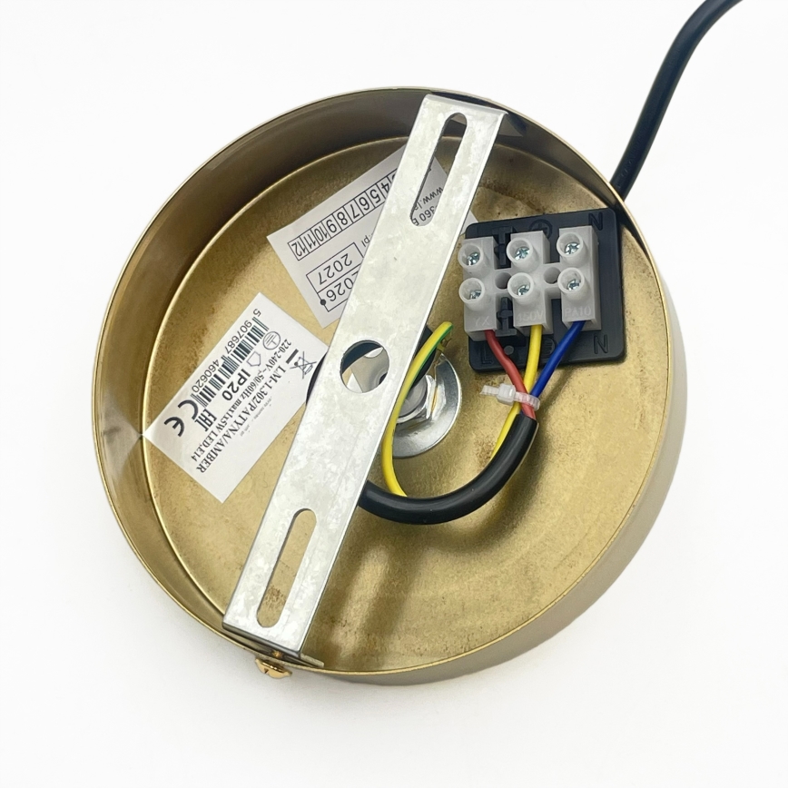 Κρεμαστό φωτιστικό με καλώδιο CRISTAL 1xE14/15W/230V ορείχαλκος/καπνιστό μπεζ