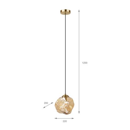 Κρεμαστό φωτιστικό με καλώδιο CRISTAL 1xE14/15W/230V ορείχαλκος/καπνιστό μπεζ