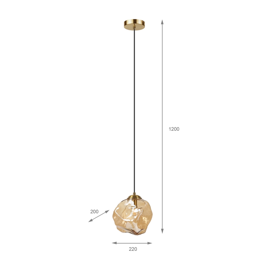 Κρεμαστό φωτιστικό με καλώδιο CRISTAL 1xE14/15W/230V ορείχαλκος/καπνιστό μπεζ